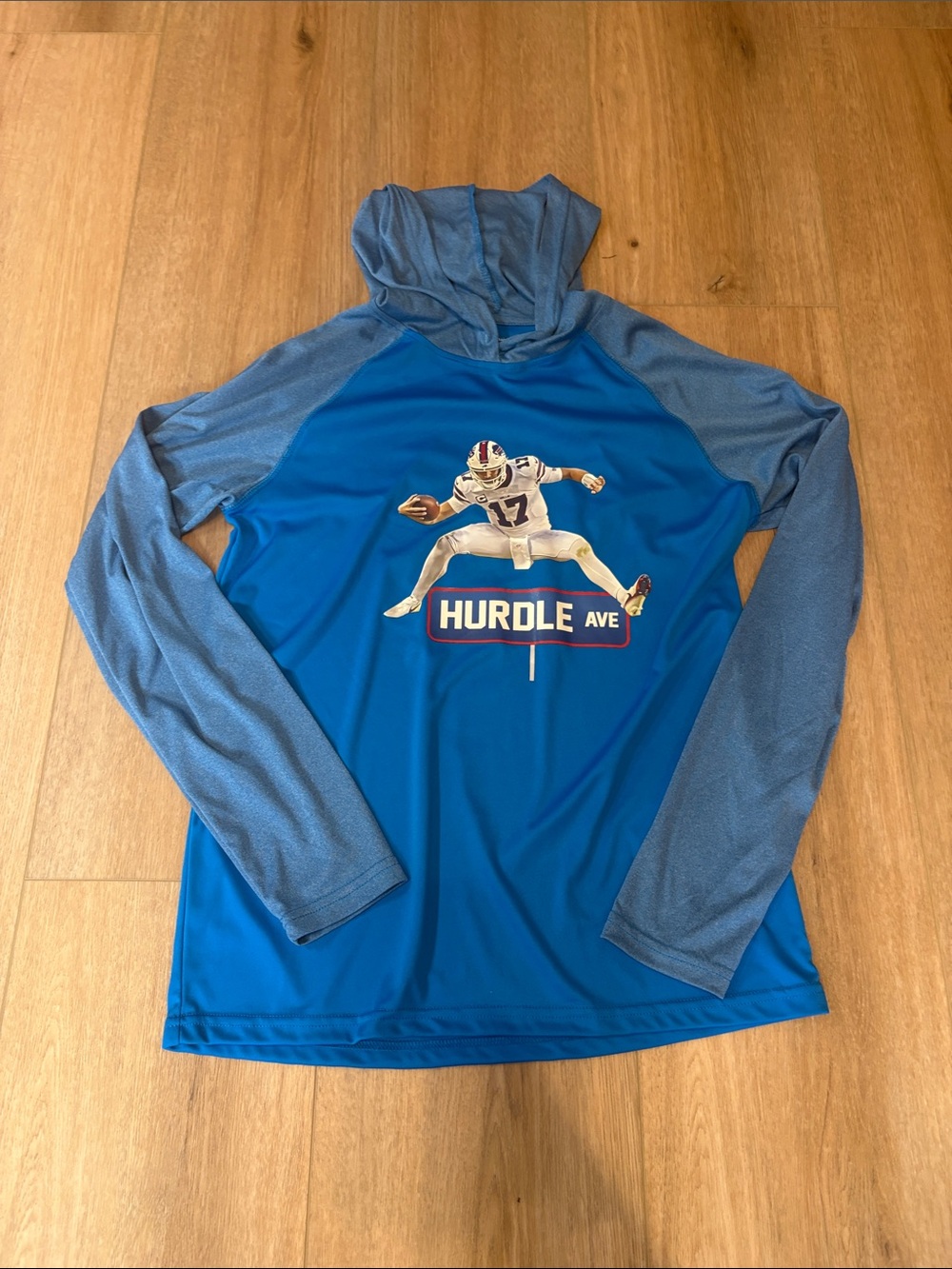 Blue 'Hurdle Ave' Football long sleeve